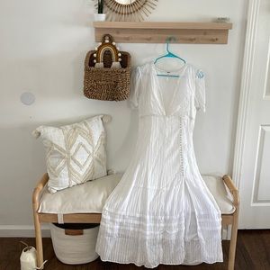 Free People White Cotton MIDI Dress size 6